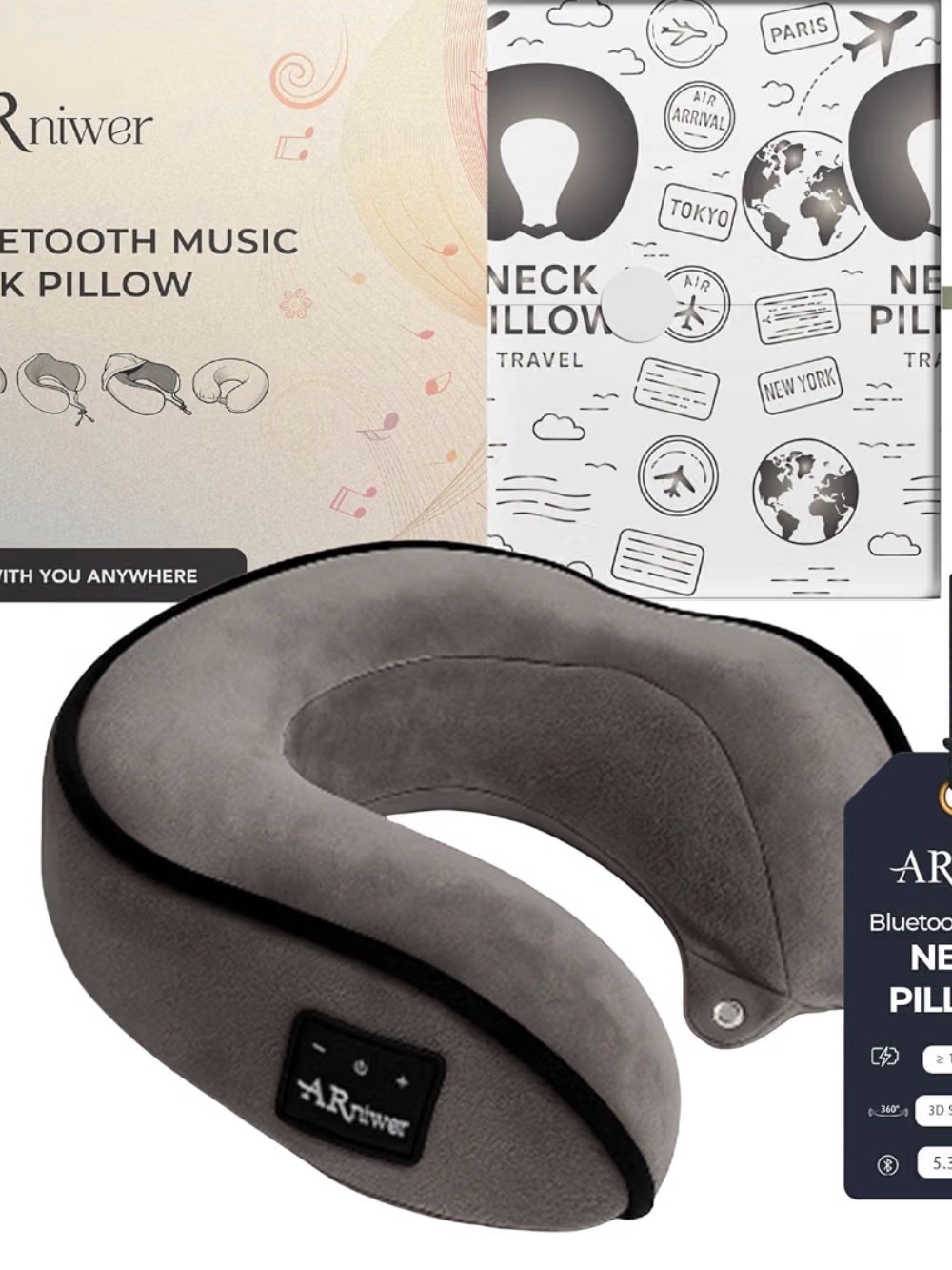 Wireless Gray Bluetooth Sleep Headphones - Comfortable Travel - Picture 2 of 4